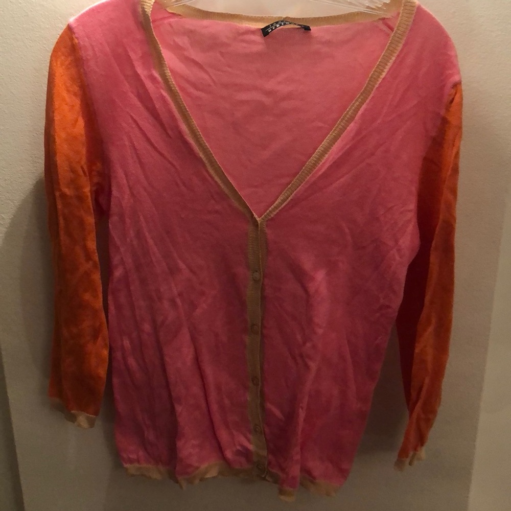 Laura Urbinati cashmere v button up sweater